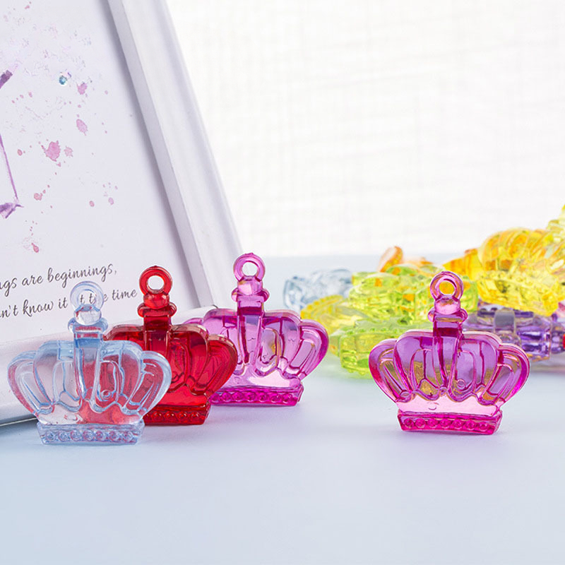 Jewelry Making Event - Camal 10 個混合色アクリルおもちゃクラウンプリンセスガールチャームペンダントネックレスジュエリーメイキング用品アクセサリー