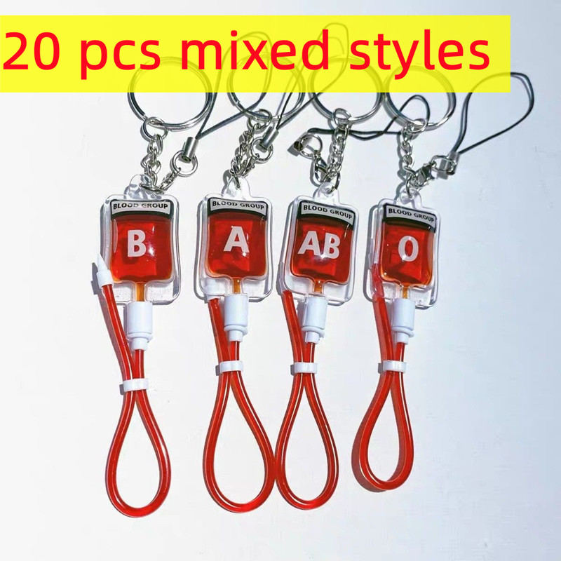 Jewelry Making For Couples - ジュエリー作り用のPVCペンダント,チャーム付きキーホルダー,ブラッドバッグ,プラズマパックタイプa b o ab,DIYアクセサリー,新しいスタイルのギフト,20個