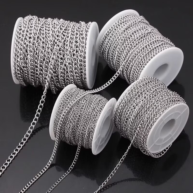 Jewelry Making Event - 5メートルステンレス鋼ネックレス延長テールチェーン、バルクブレスレットエクステンダーチェーン、DIYジュエリー製作アクセサリー用