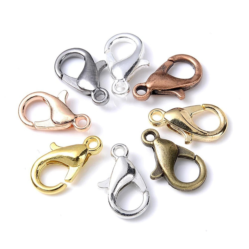 Jewelry Making Factory - 100個入り 9mm 12mm 14mm 亜鉛合金ロブスタークラスプ マルチサイズ