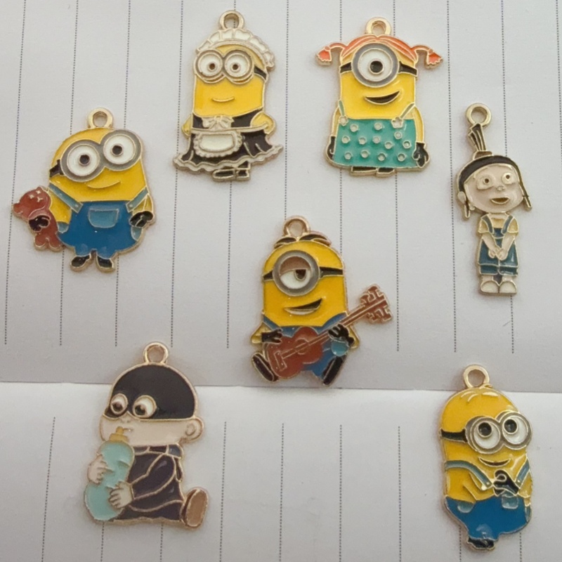 Jewelry Making Factory - 10個入り合金製ドリップオイル漫画ペンダント、DIYジュエリー製作イヤリング、キーホルダーアクセサリー