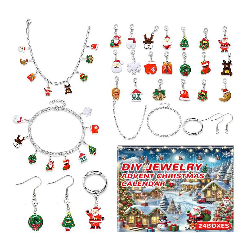 Jewelry Making Kits For Kids - 女の子のためのジュエリーカレンダー,ブレスレット作成キット,クリスマスカウントダウンカレンダー,子供のためのDIYクリスマスギフト,ジュエリーボックス,2025
