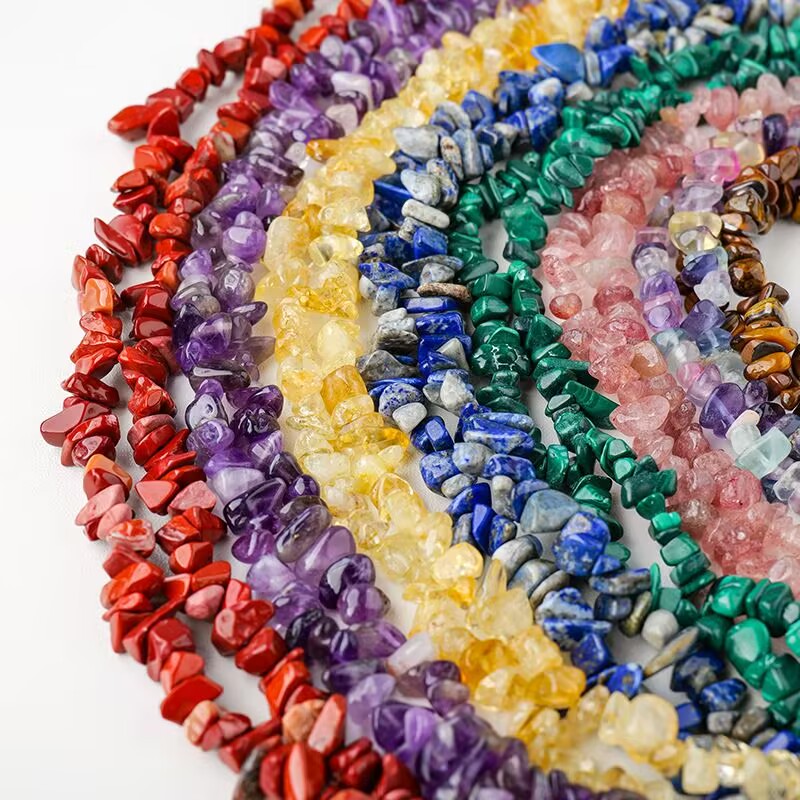 Jewelry Making Event - 5-12mm天然ガーネットアメジストアクアマリンビーズ不規則フリーフォームチップグラベルシェイプストーンビーズDIYジュエリー製作ブレスレット