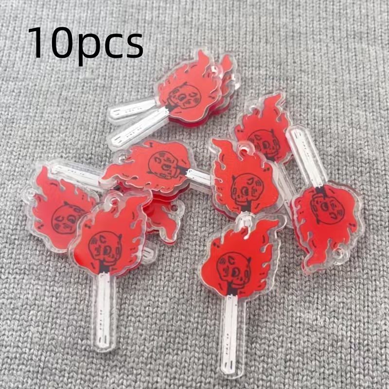 Jewelry Making Factory - 10個のアクリルスカルペンダント、DIYジュエリー作り、イヤリング、ネックレス、キーホルダーアクセサリー
