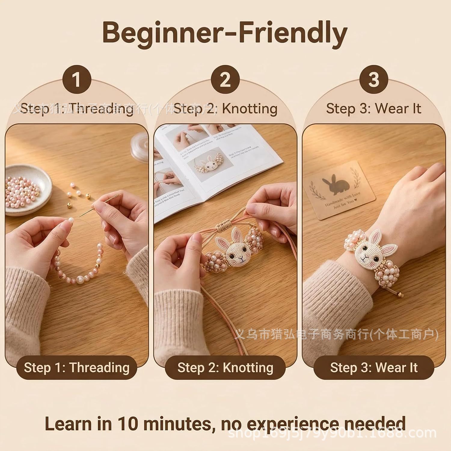 Jewelry Making For Beginners - DIY ダックスフントブレスレット作成キット ビーズ付き犬チャーム 編み込みリストバンド クラフト用品セット 初心者向け