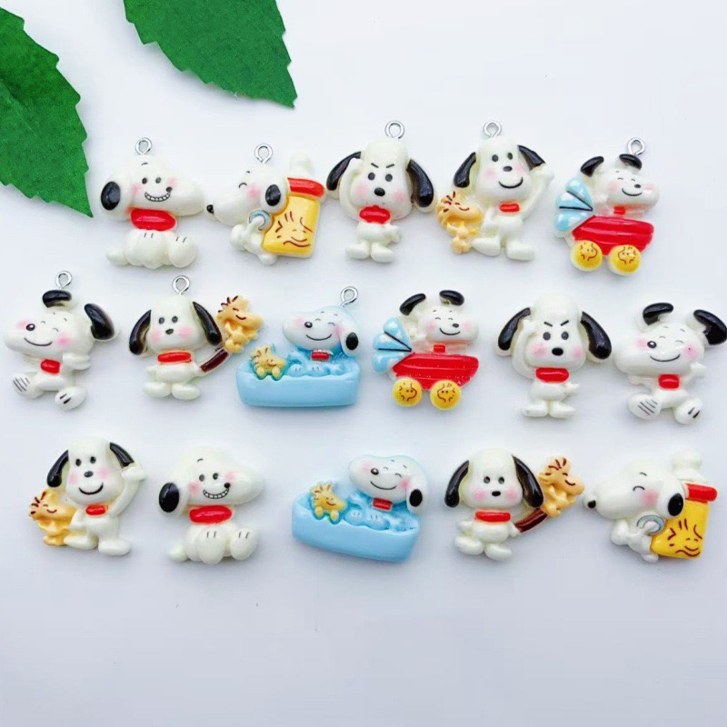 Jewelry Making Factory - 12個入り樹脂製漫画犬ペンダント、DIYジュエリー製作イヤリング、キーホルダーアクセサリー