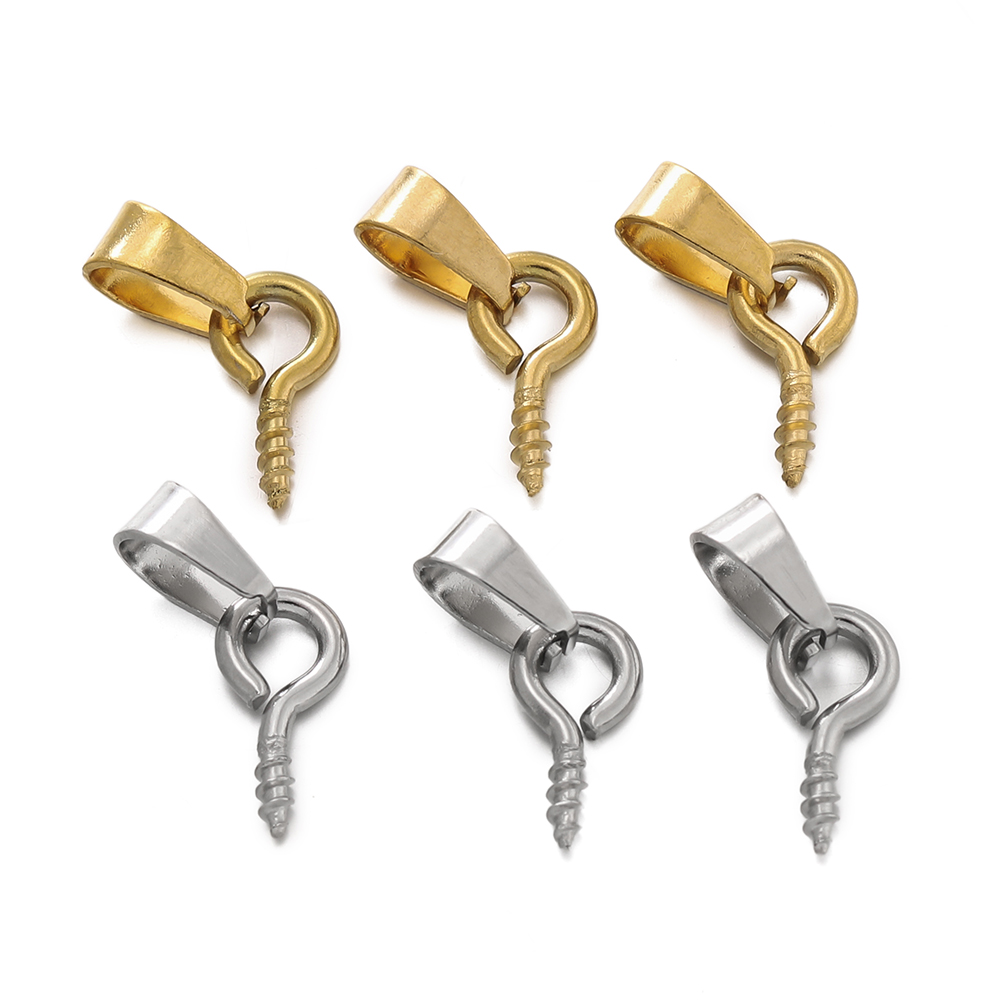 Jewelry Making Rivets - 20 個ステンレス鋼スクリューアイピン保釈トップドリルビーズエンドペンダントチャームコネクタブラブラチャーム DIY ジュエリー作成用