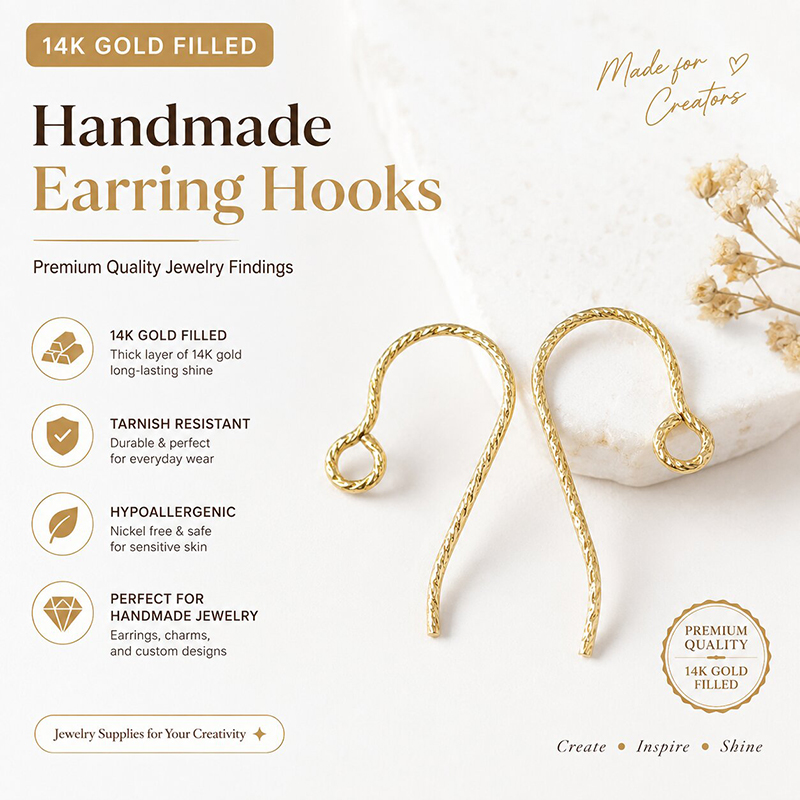 Jewelry Making Wire - スパークルマイクロイヤーワイヤー 14Kゴールドフィルド ジュエリーメイキング DIY イヤリング クラスプ
