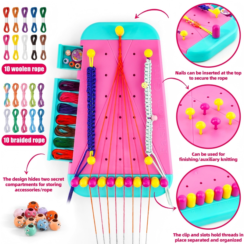 Jewelry Making Kits For Kids - 友情ブレスレットジュエリー製作キット、女の子に適しています、アートと手工芸のブレスレット製作ツール、ビーズ製作キット、子供向け