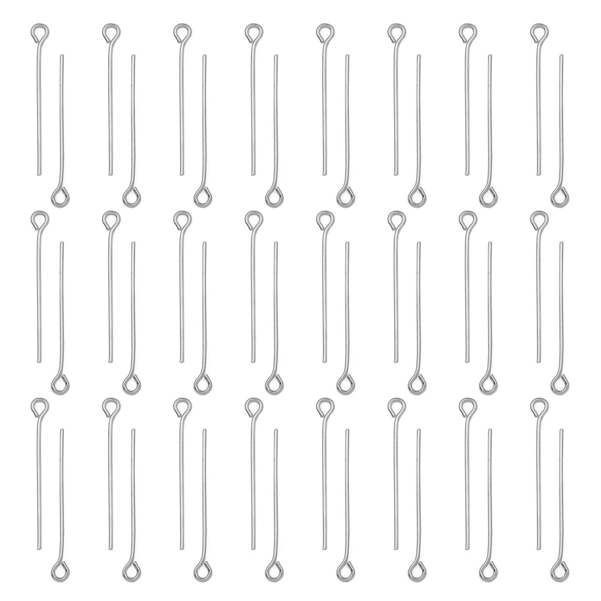 Jewelry Making Rivets - 100個/ロット ステンレス製アイピン DIYジュエリーアクセサリー イヤリング ビーズ用アイピン フラットヘッドピン