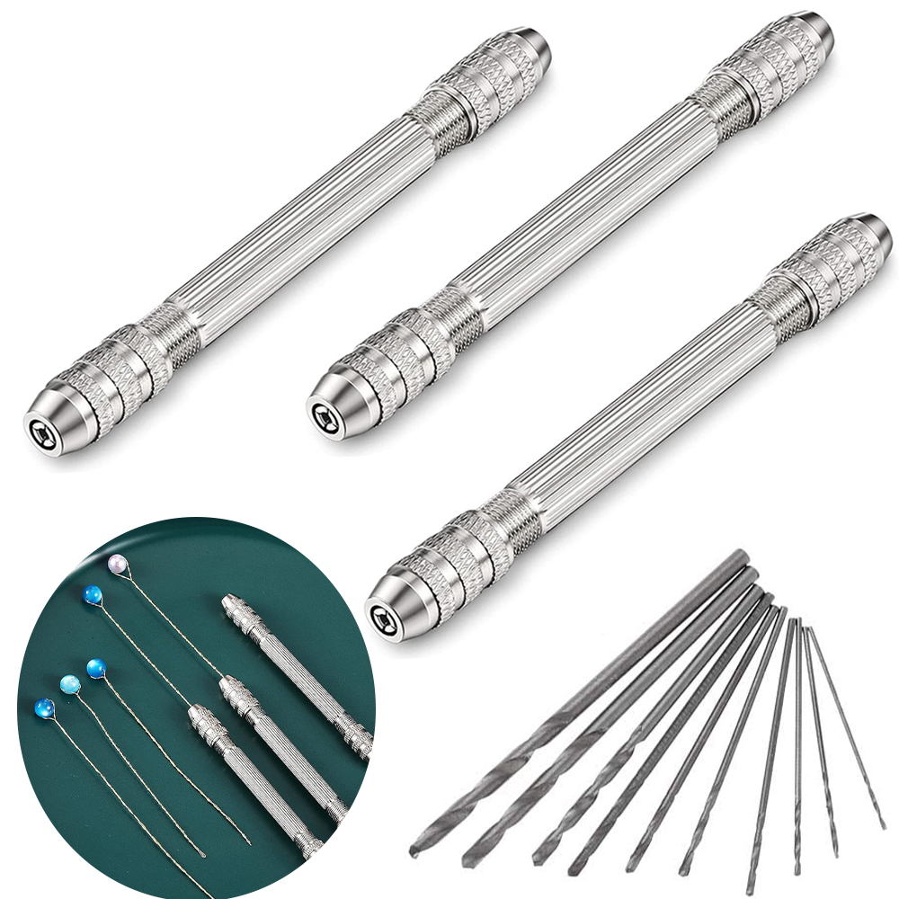 Jewelry Making Rotary Tool - ダブルヘッドハンドドリルベース、0.8-3.0mm、銅ジュエリー作成ツール、ワイヤーツイストツール、DIYヘアピンキーホルダーブレスレットネックレス