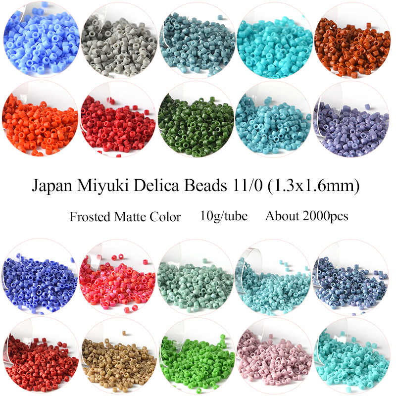 Jewelry Making Japan - ブレスレットを作るための日本のミユキビーズ,手作りのジュエリーを作るためのつや消し色,ガラスシードビーズ,11/0個,2000
