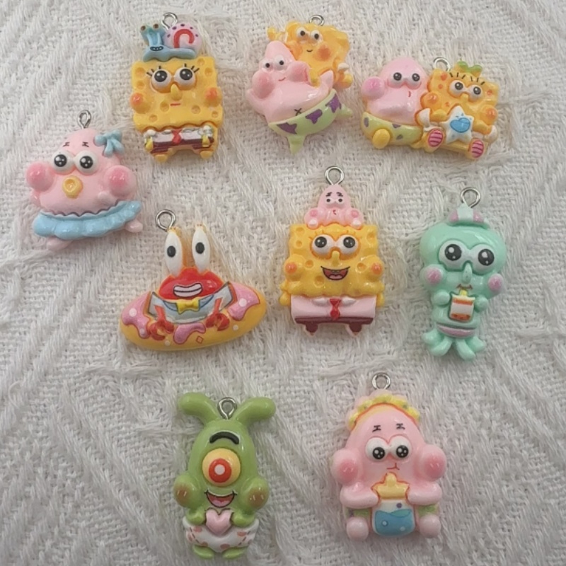 Jewelry Making Factory - 10個入り漫画風樹脂ペンダント、DIYジュエリー製作イヤリング、キーホルダーアクセサリー