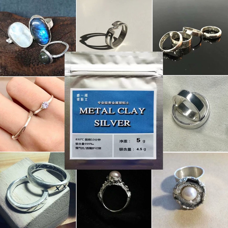 Jewelry Making For Couples - ジュエリー作り、クリエイティブモデリング、カップルリング、ブレスレット、ネックレス、ペンダント、手作り素材、DIY用の純銀粘土、バッグあたり999, 5g