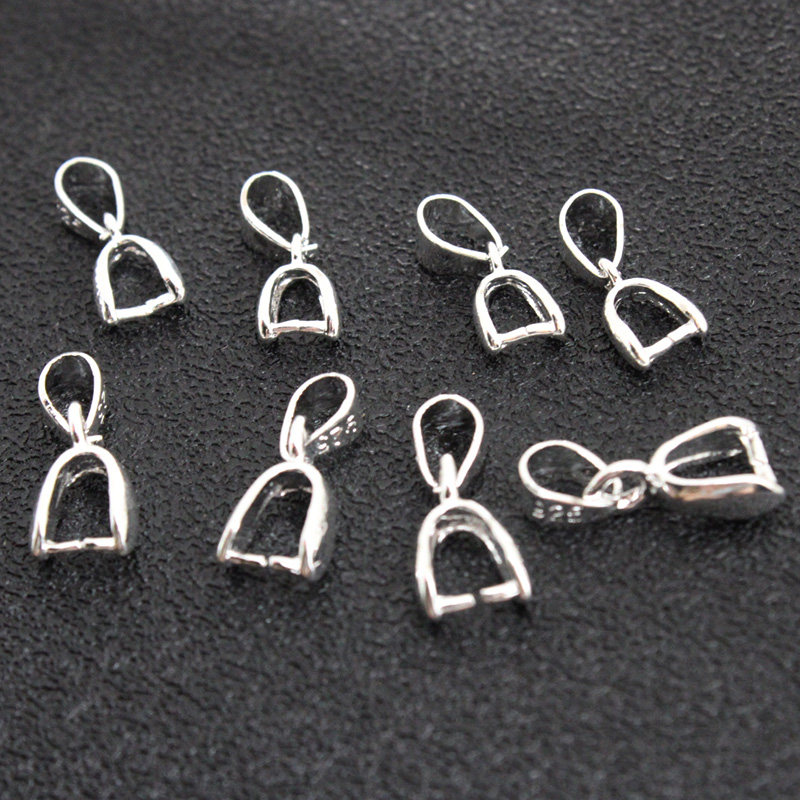 Jewelry Making Name - 10 個 925 スターリングシルバーメッキ銅ペンダントピンチベイルクラスプネックレスフッククリップコネクタ DIY ジュエリー作成アクセサリー