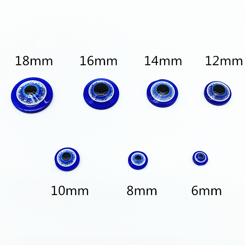 Jewelry Making Event - ホットセール 6/8/10/12/14/25/38mm ブルーレジン トルコ邪視フラットバックビーズ オホ・トゥルコチャーム ネックレス