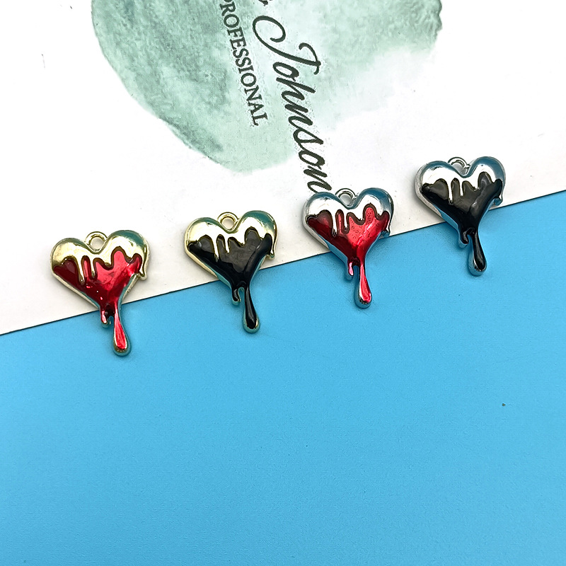 Jewelry Making 4 Year Old - 子供のための幸運なハートのチャーム,ジュエリー作り,黒と白のエナメルペンダント,ブレスレットアクセサリー,製造,10個