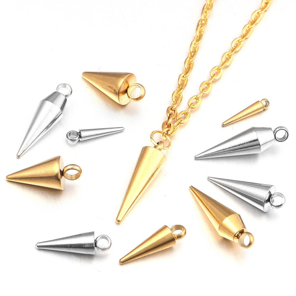 10 個ステンレス鋼コーンチャームペンダントレトロスパイクビ - Jewelry Making For Adults のレビューと価格
