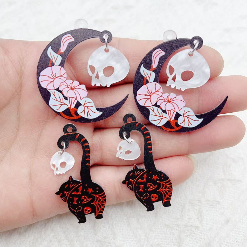 10個入り ハロウィン アクリル ゴースト ブラックキャット - Jewelry Making Factory のレビューと価格