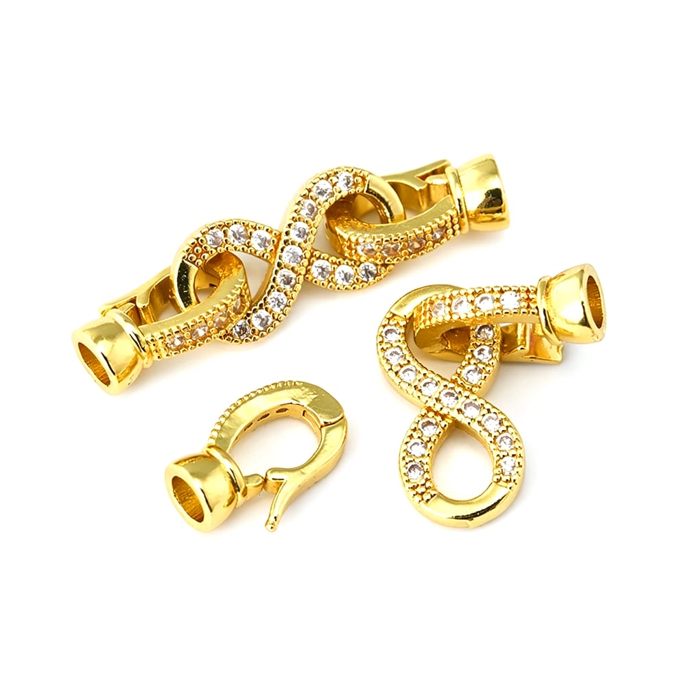 18Kゴールドカラーの無限大シンボルとリボン結びのハート型接 - Jewelry Making Knots For Clasps のレビューと価格