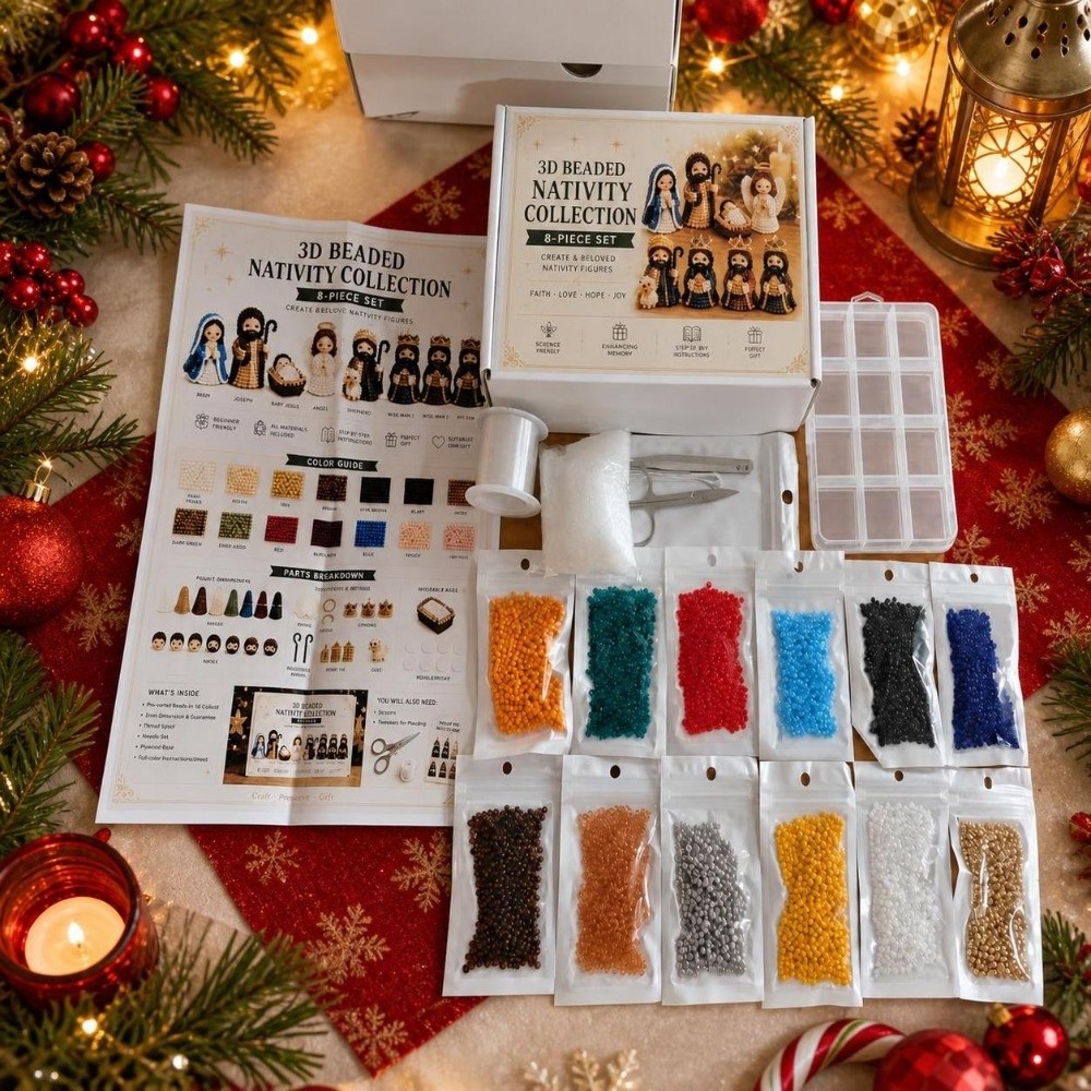 クリスマスをテーマにした3Dビーズクラフトキット、説明書付き - Jewelry Making For Beginners のレビューと価格