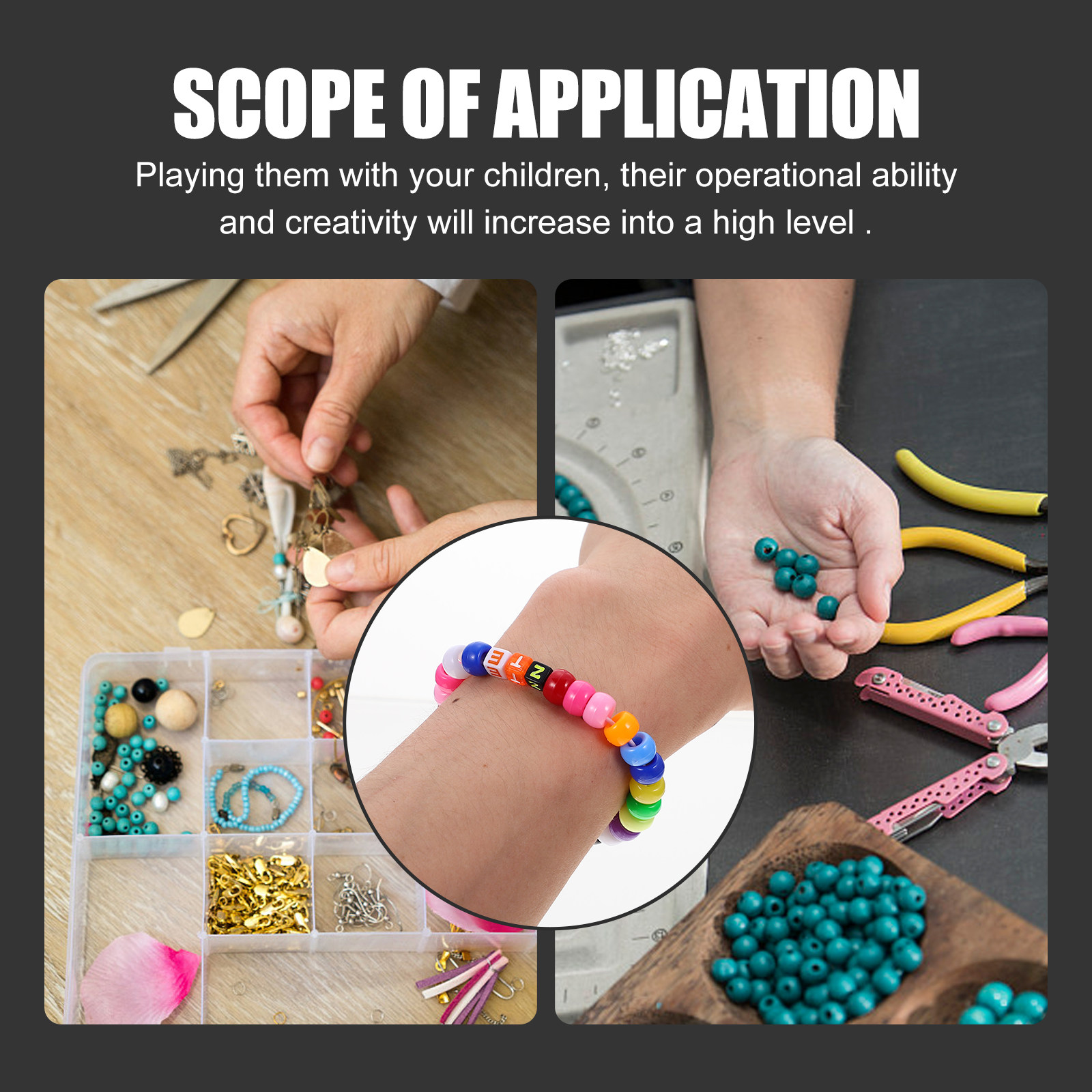 カラフルなプラスチック製アルファベットビーズキット1セット、 - Jewelry Making Kits For Kids のレビューと価格