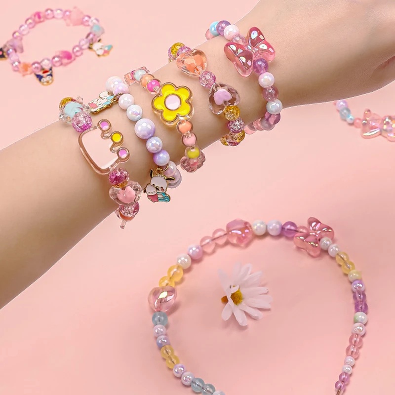 174個入り/箱 ハート型アクリルビーズ フラワー型ラウンド - Jewelry Making Kits For Kids のレビューと価格