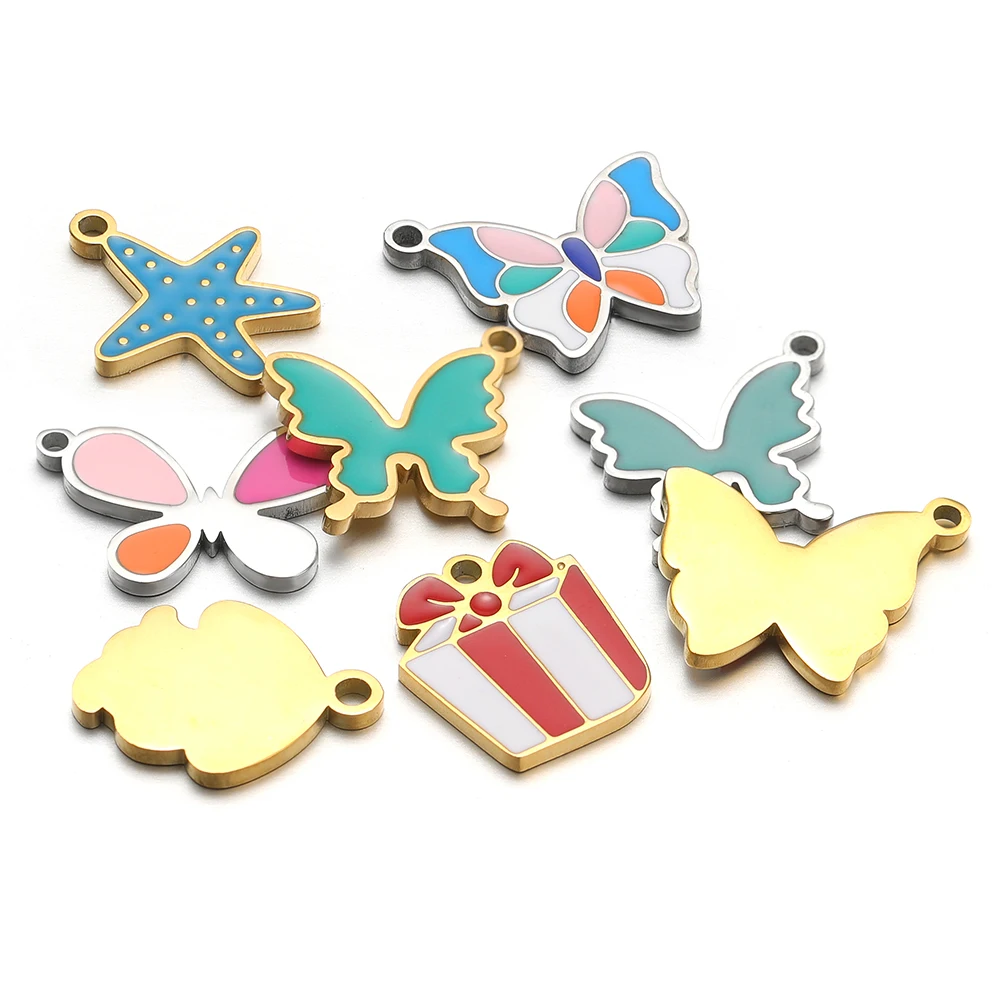 ステンレス鋼のスターバタフライリーフハートチャーム、DIYジ - Jewelry Making 4 Year Old のレビューと価格