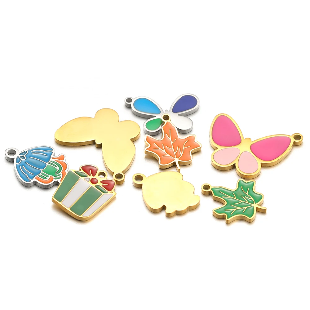 ステンレス鋼のスターバタフライリーフハートチャーム、DIYジ - Jewelry Making 4 Year Old のレビューと価格