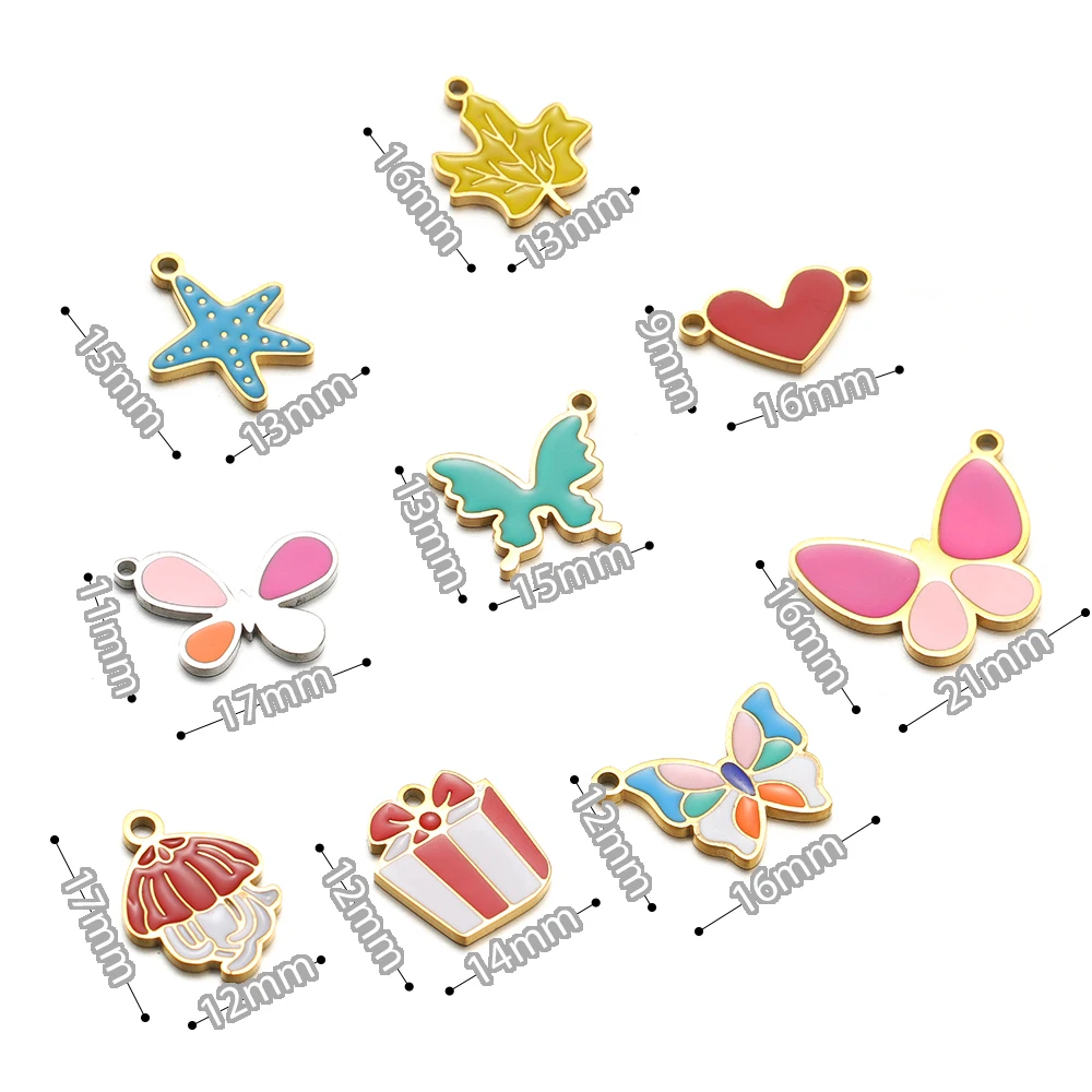 ステンレス鋼のスターバタフライリーフハートチャーム、DIYジ - Jewelry Making 4 Year Old のレビューと価格