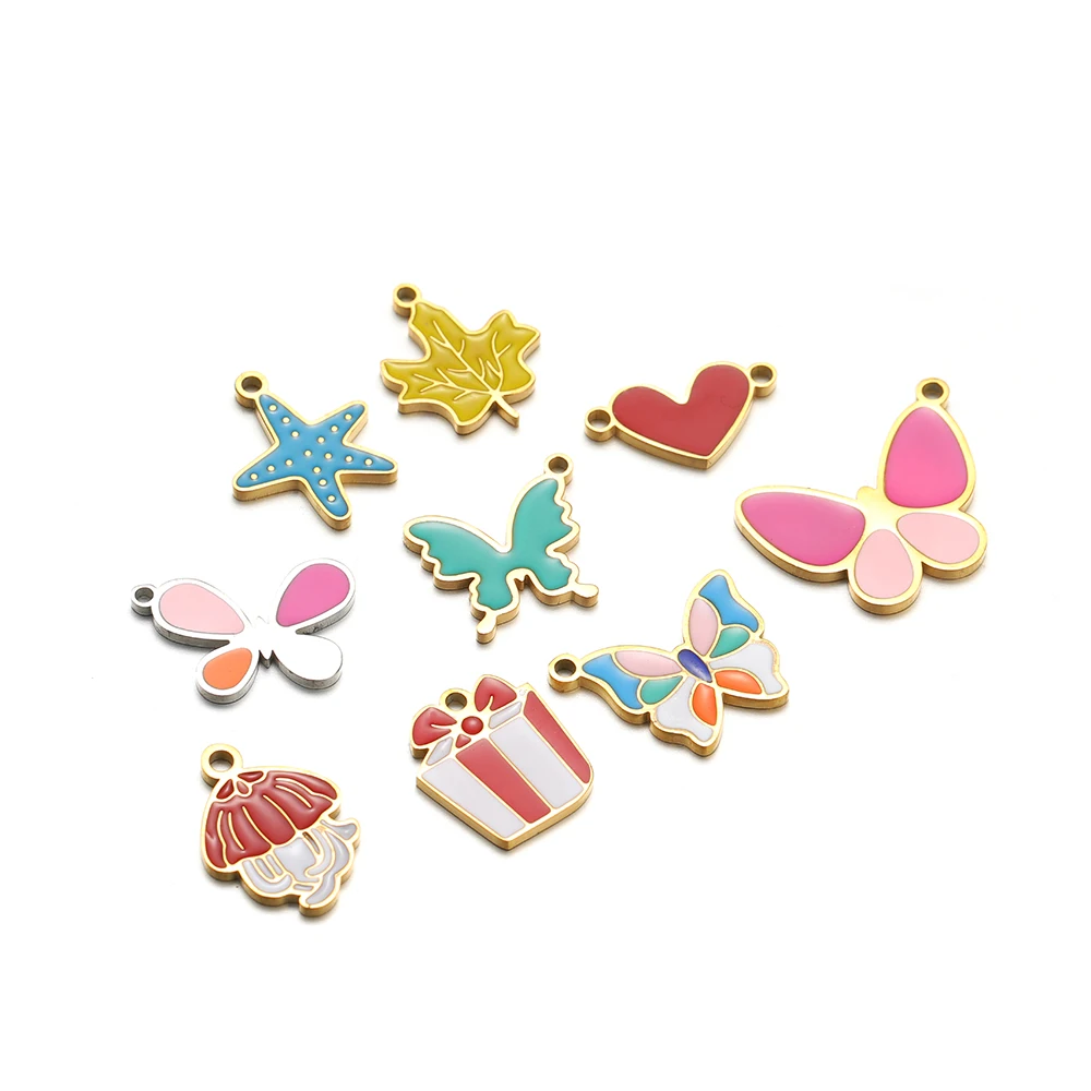 ステンレス鋼のスターバタフライリーフハートチャーム、DIYジ - Jewelry Making 4 Year Old のレビューと価格