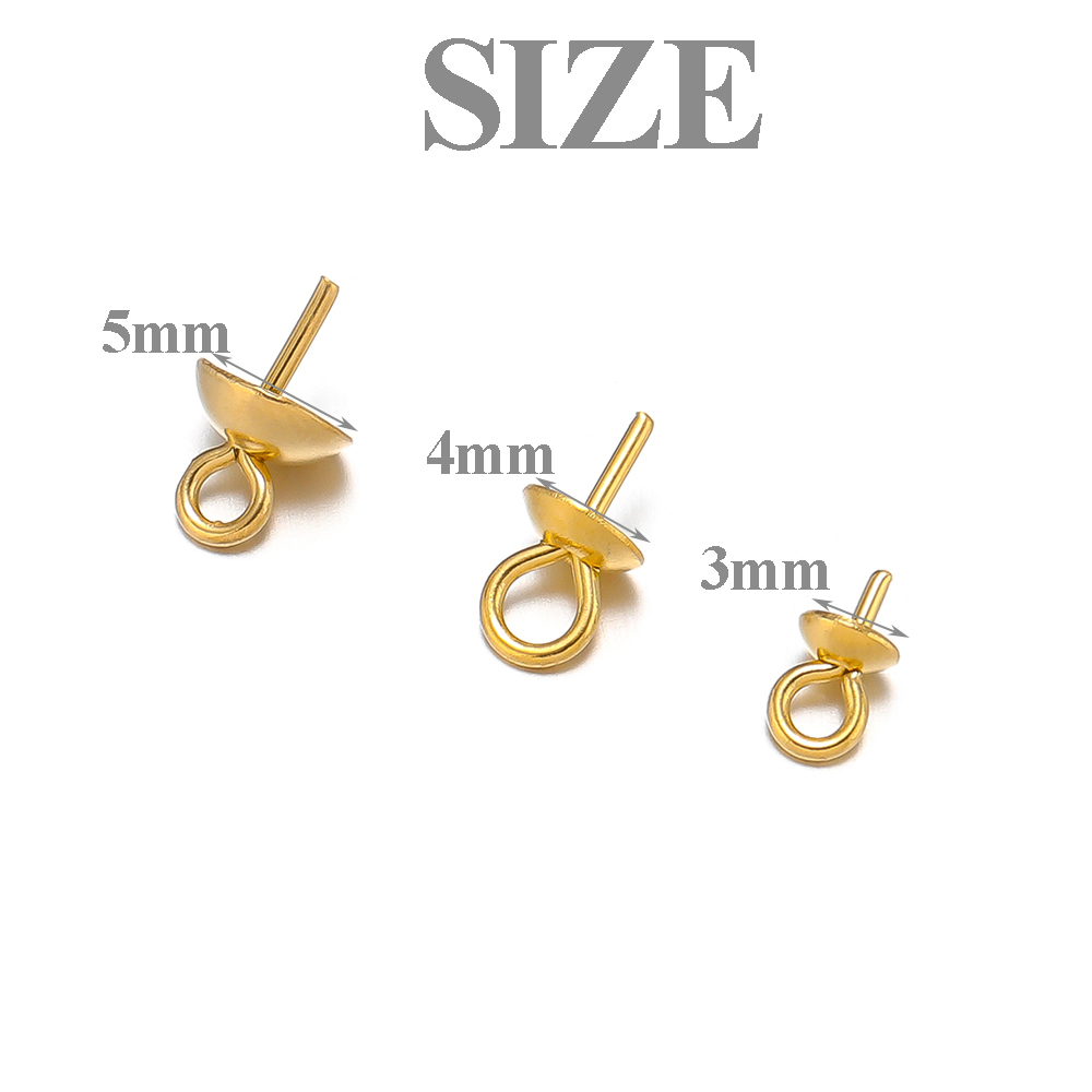 50-100 個ゴールドカラーステンレス鋼アイピン保釈トップ - Jewelry Making Rivets のレビューと価格