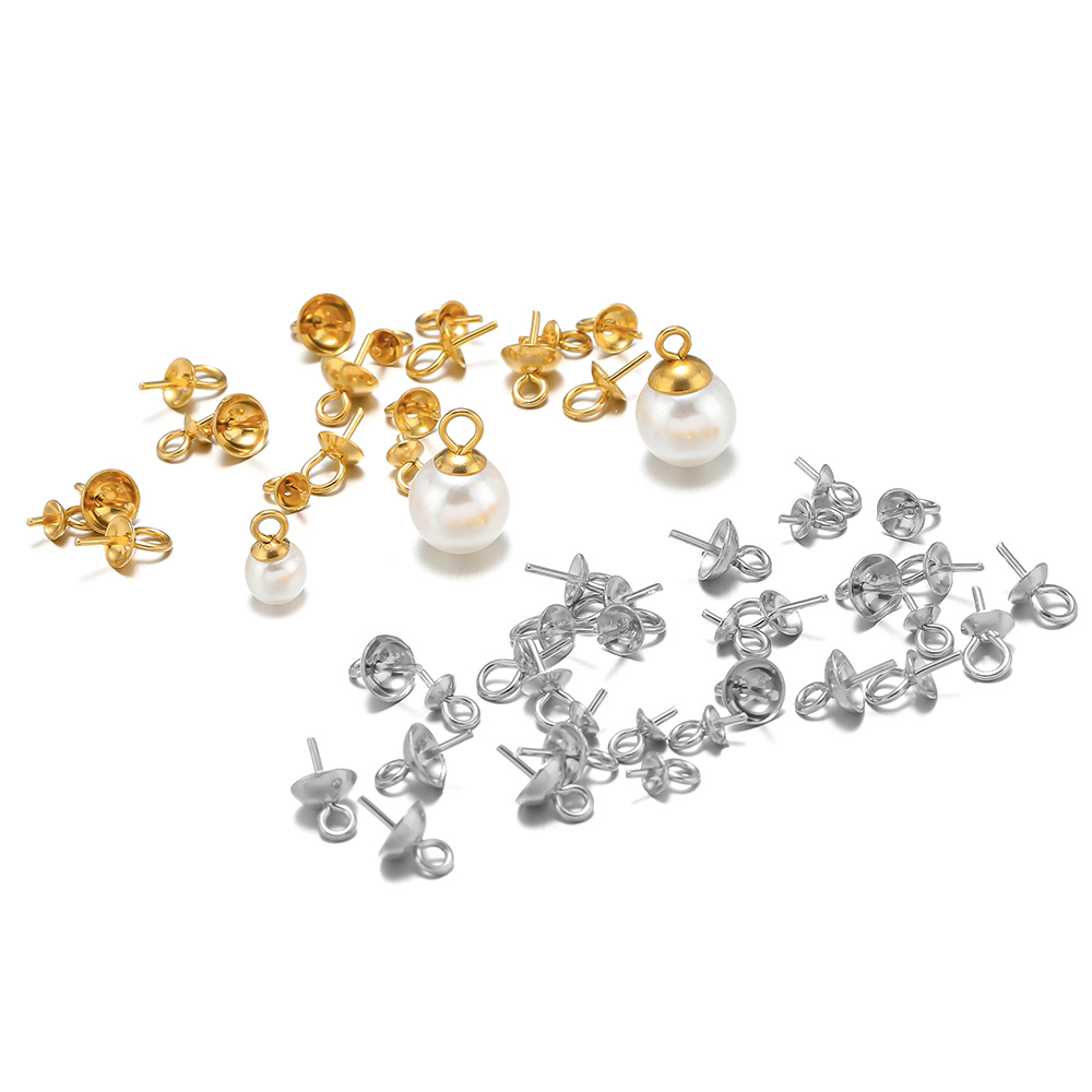 50-100 個ゴールドカラーステンレス鋼アイピン保釈トップ - Jewelry Making Rivets のレビューと価格