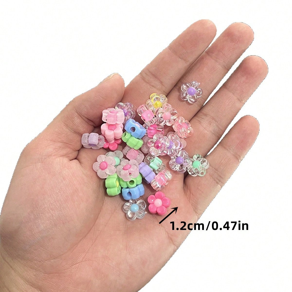 12mm 95個 5色 ランダムカラーミックス フラワーアク - Jewelry Making For Couples のレビューと価格