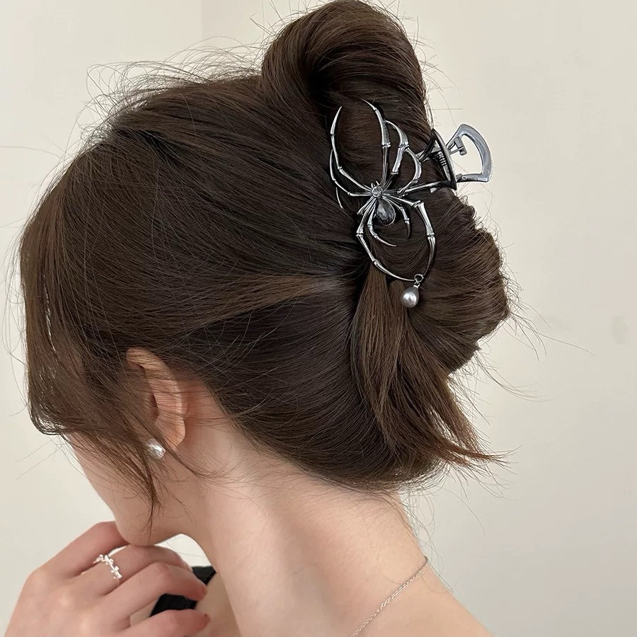 2025 ハロウィン ブラック スパイダー ヘア爪クリップ  - Jewelry Making For Adults のレビューと価格