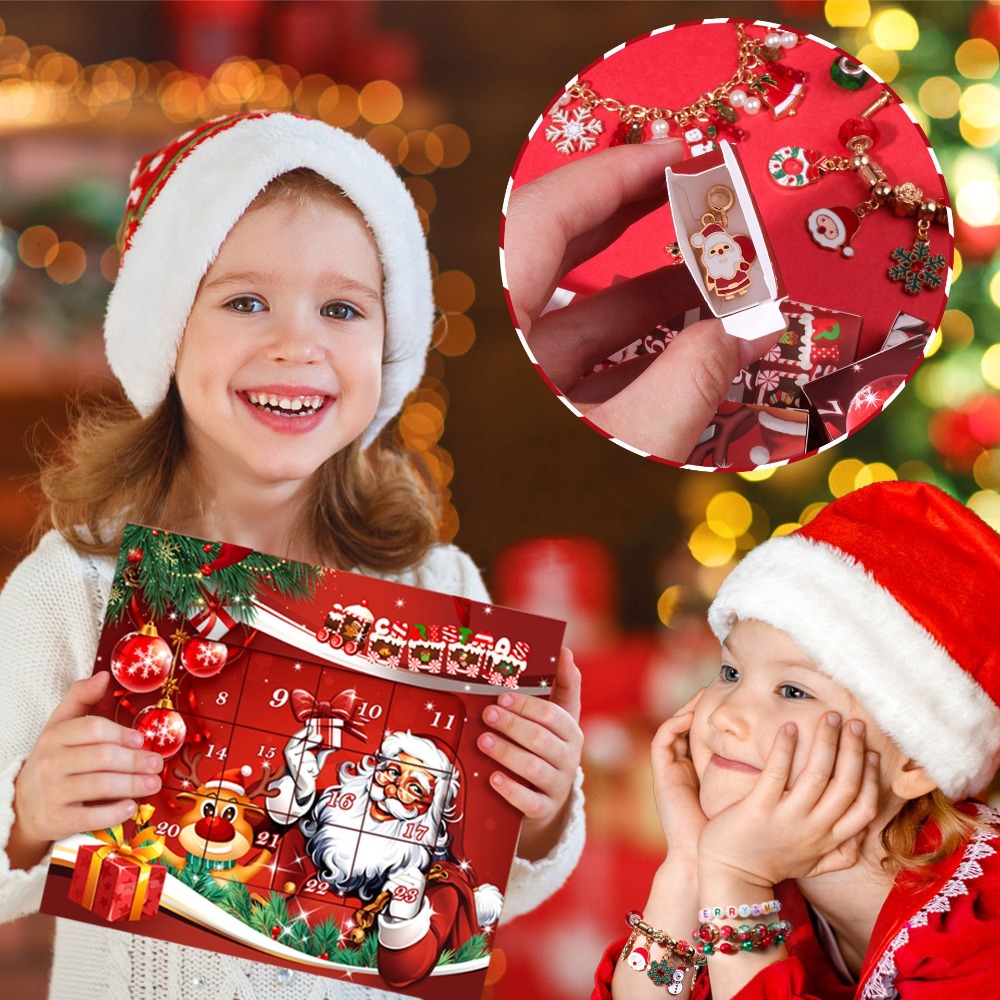 クリスマスアドベントカレンダーチャームブレスレット作成キット - Jewelry Making Kits For Kids のレビューと価格