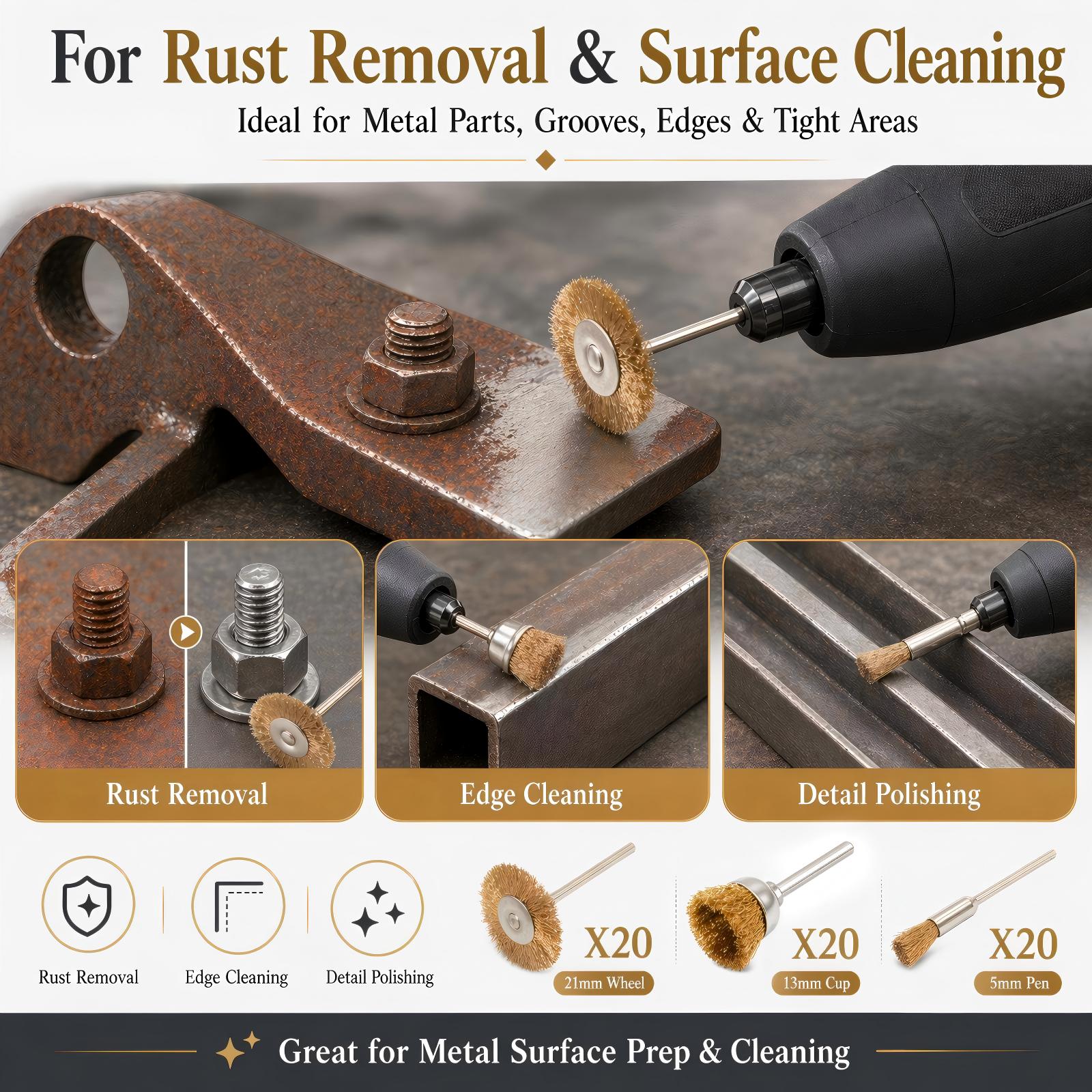 60個入り ジュエリー製作ツール 真鍮ワイヤーブラシセット  - Jewelry Making Rotary Tool のレビューと価格