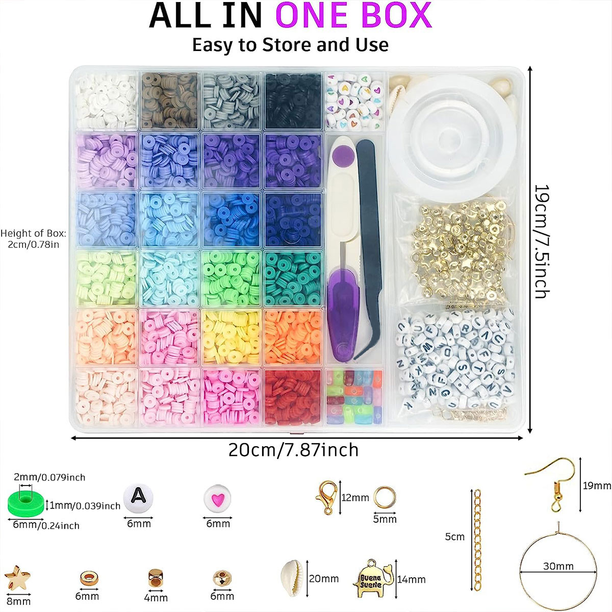 6000個 24色 フラットラウンドポリマークレイビーズ 6 - Jewelry Making Online のレビューと価格