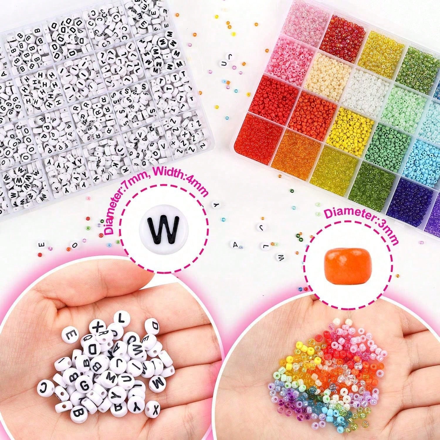 5760個 24グリッドボックス 3mmシードビーズ アルフ - Jewelry Making Kits For Kids のレビューと価格