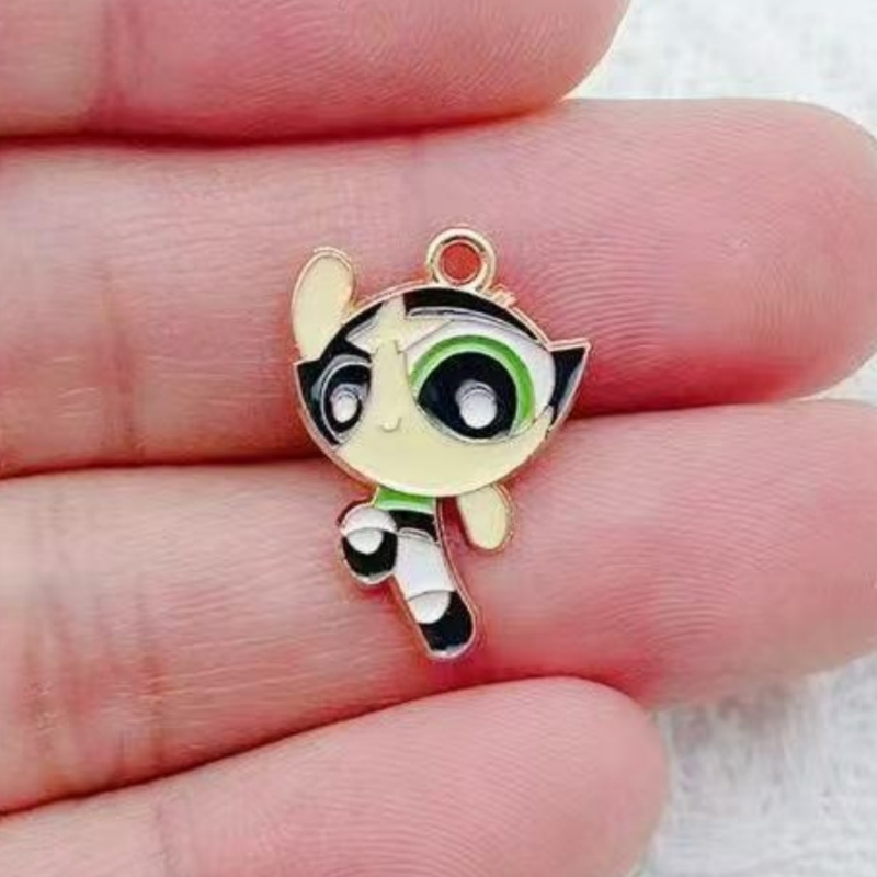 10個入り 合金製オイルドリップ漫画ガールペンダント、DIY - Jewelry Making Factory のレビューと価格