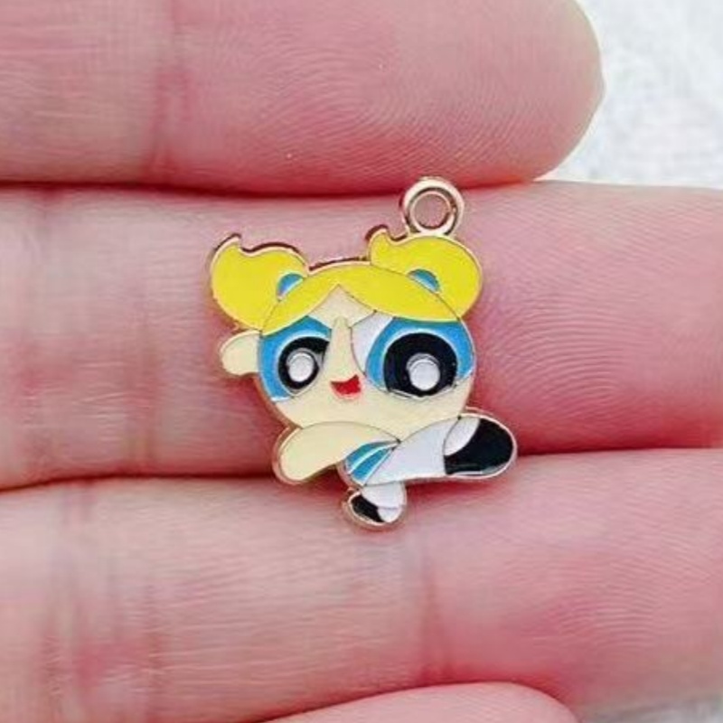 10個入り 合金製オイルドリップ漫画ガールペンダント、DIY - Jewelry Making Factory のレビューと価格