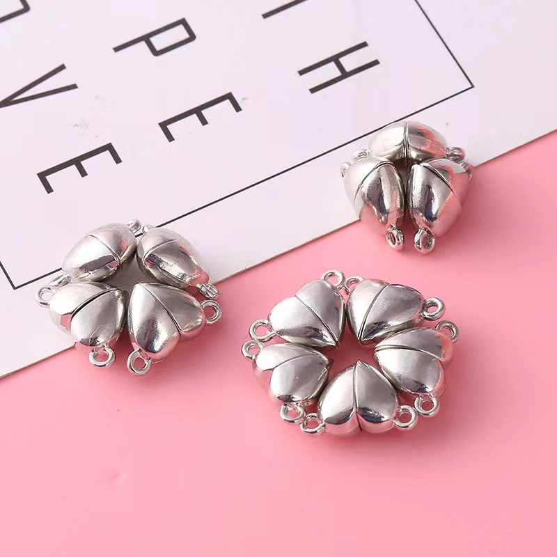 5 ペアラブハート磁気接続クラスプ金属マグネットチャームエン - Jewelry Making For Couples のレビューと価格