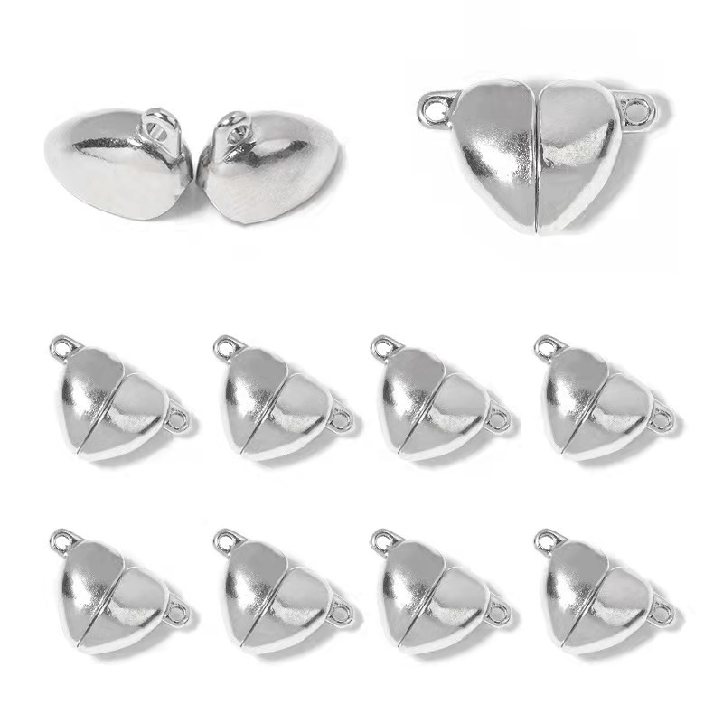 5 ペアラブハート磁気接続クラスプ金属マグネットチャームエン - Jewelry Making For Couples のレビューと価格