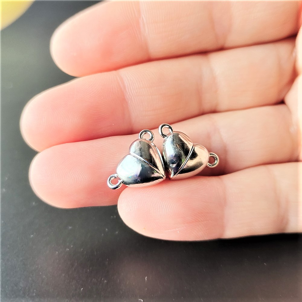 5 ペアラブハート磁気接続クラスプ金属マグネットチャームエン - Jewelry Making For Couples のレビューと価格