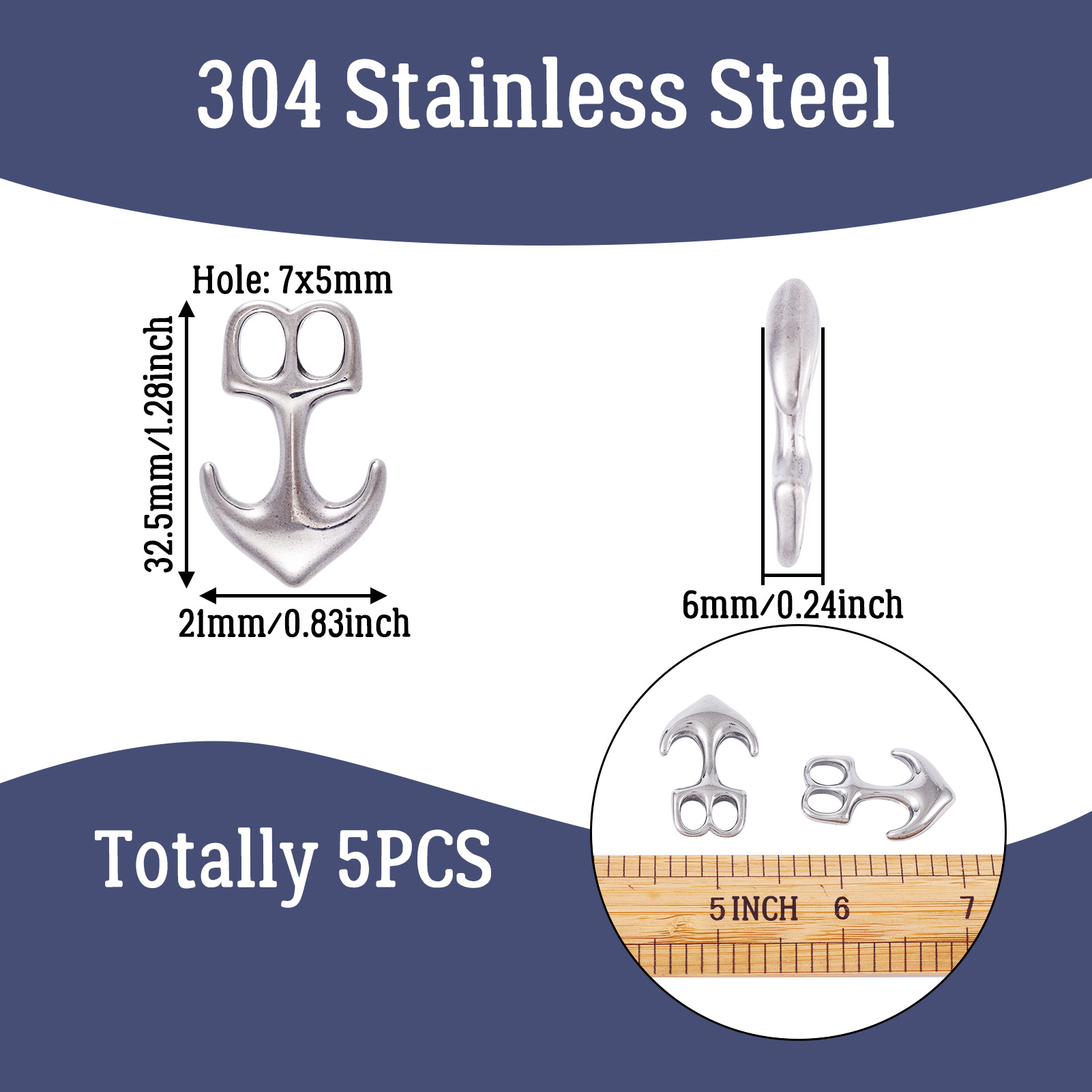 5 個アンカーフッククラスプ 304 ステンレス鋼コネクタ女 - Jewelry Making For Adults のレビューと価格