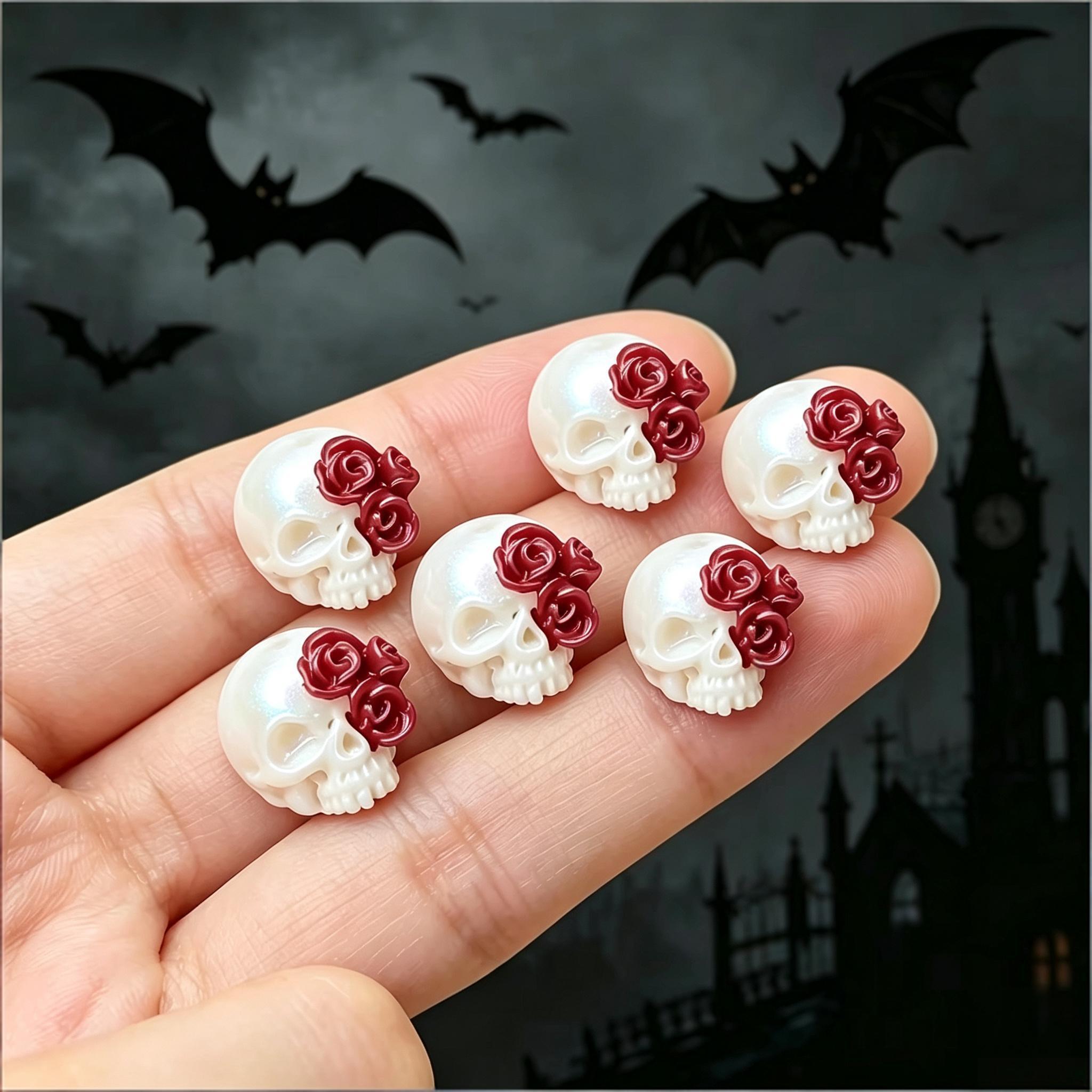 3D ローズスカル樹脂ペンダントゴシックチャームハロウィン装 - Jewelry Making Event のレビューと価格