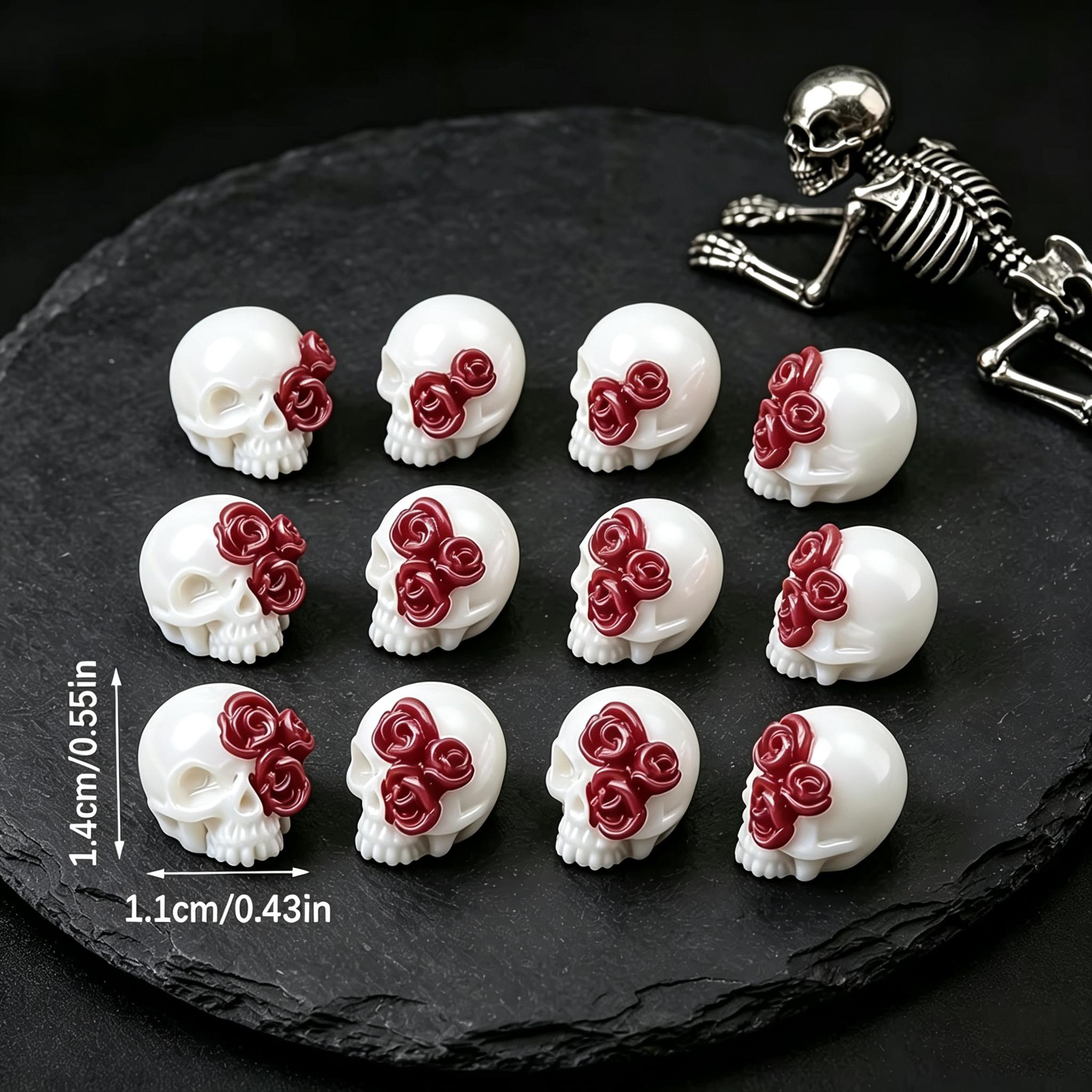 3D ローズスカル樹脂ペンダントゴシックチャームハロウィン装 - Jewelry Making Event のレビューと価格
