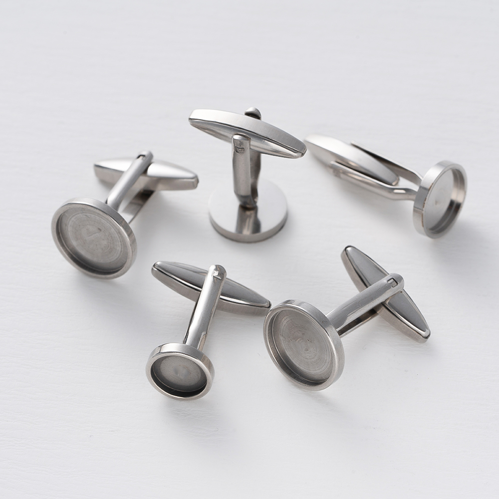 5個入り ステンレス製 カフスボタン フラットパッド カボシ - Jewelry Making For Adults のレビューと価格