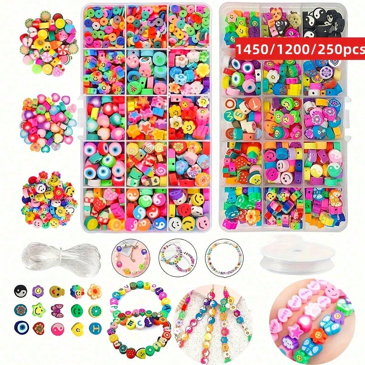 1450/1200/250個入りポリマークレイビーズセット、 - Jewelry Making For Adults のレビューと価格