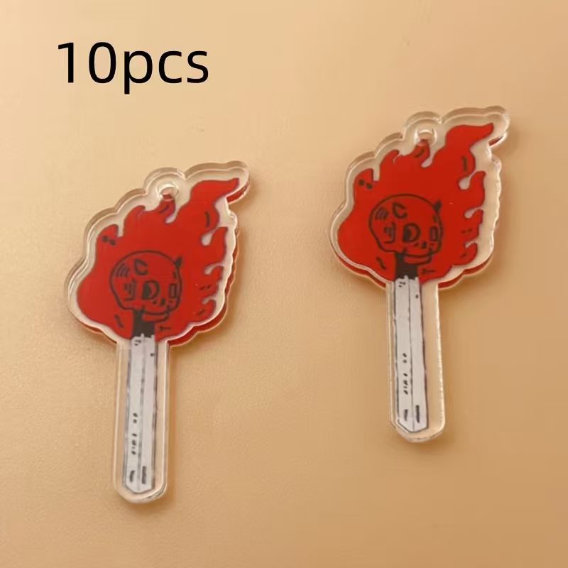 10個のアクリルスカルペンダント、DIYジュエリー作り、イヤ - Jewelry Making Factory のレビューと価格